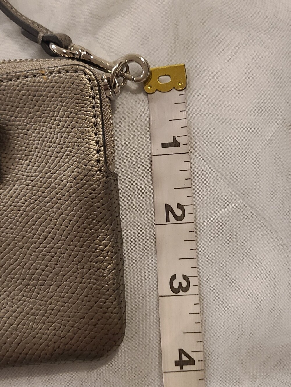COACH Metallic Silver Leather Wristlet - Picture 11 of 12